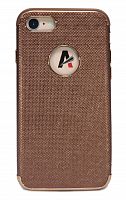 Чехол-накладка для iPhone 7/8/SE  ANYLAND TPU+Кожа Фактура бронза - фото