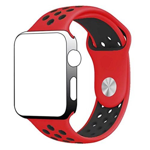 Ремешок для Apple Watch Sport Отверстия 42/44mm красно-черный оптом, в розницу Центр Компаньон фото 3