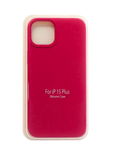 Чехол-накладка для iPhone 15 Plus SILICONE CASE закрытый малиновый (36) - фото