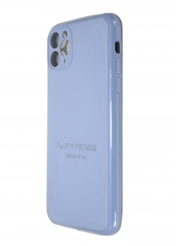 Чехол-накладка для iPhone 11 Pro Max VEGLAS SILICONE CASE Защита камеры сиренево-голубой (5) - фото