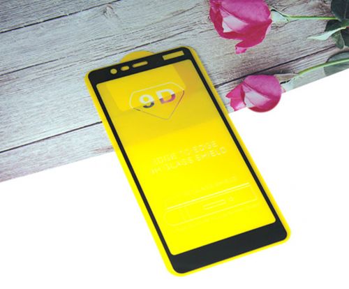 Защитное стекло для NOKIA 5.1 FULL GLUE (желтая основа) пакет черный - фото