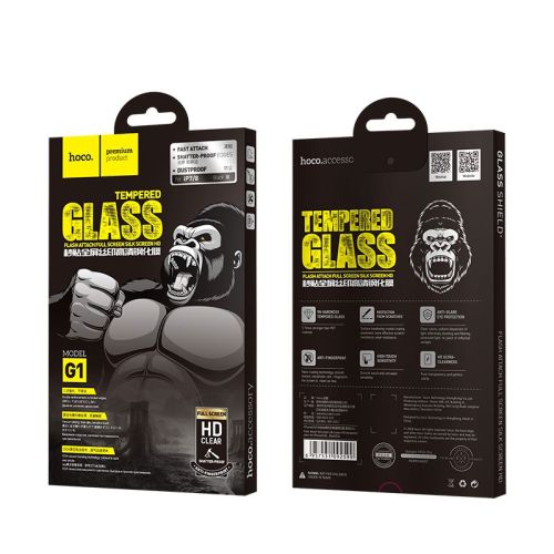 Защитное стекло для iPhone 7/8/SE HOCO G1 Fast Attach черный оптом, в розницу Центр Компаньон фото 2