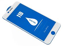 Купить Защитное стекло для iPhone 6/7/8 (5.5) 11D FULL GLUE (синяя основа) пакет белый оптом, в розницу в ОРЦ Компаньон