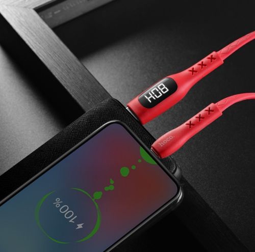 Кабель USB-Micro USB HOCO S6 Sentinel LED 2.4A 1.2м красный оптом, в розницу Центр Компаньон фото 2