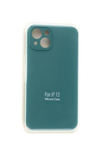 Чехол-накладка для iPhone 13 VEGLAS SILICONE CASE Защита камеры (58) хвойно-зеленый - фото
