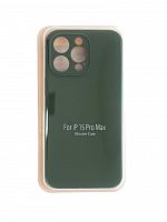 Чехол-накладка для iPhone 15 Pro Max VEGLAS SILICONE CASE Защита камеры хаки (64) - фото