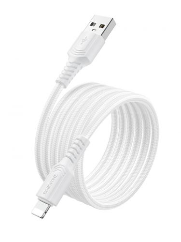 Кабель USB Lightning 8Pin BOROFONE BX116 3A 1м белый - оптовая продажа фото 3 Кабель USB Lightning 8Pin BOROFONE BX116 3A 1м белый - фото фото 3