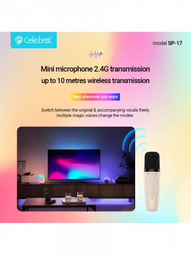 Беспроводная колонка CELEBRAT SP-17 10W бежевый - оптовая продажа фото 6 Беспроводная колонка CELEBRAT SP-17 10W бежевый - фото фото 6
