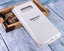 Чехол-накладка для Samsung N950F Note 8 SILICONE CASE закрытый белый - фото