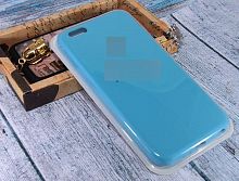Чехол-накладка для iPhone 6/6S Plus  SILICONE CASE закрытый голубой (16) - фото