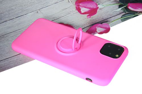 Чехол-накладка для iPhone 11 Pro Max SOFT TOUCH TPU КОЛЬЦО ярко розовый  оптом, в розницу Центр Компаньон фото 4