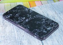 Чехол-накладка для iPhone 6/6S SPANGLES GLASS TPU черный																														 - фото