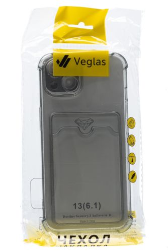 Чехол-накладка для iPhone 13 VEGLAS Air Pocket черно-прозрачный оптом, в розницу Центр Компаньон фото 4