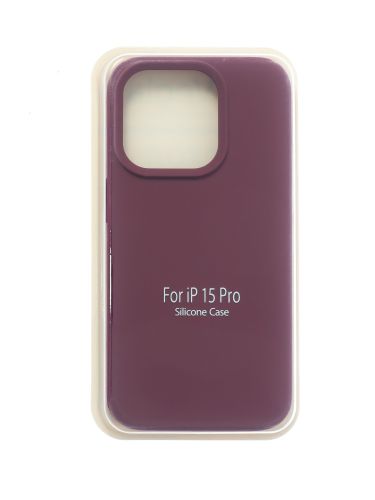 Чехол-накладка для iPhone 15 Pro SILICONE CASE закрытый бордовый (52) оптом, в розницу Центр Компаньон