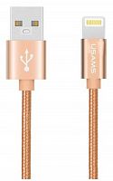 Кабель USB Lightning 8Pin USAMS US-SJ027 U-Knit Braided Wire 1м золото - фото