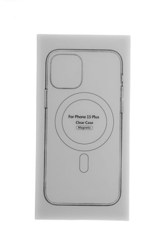 Чехол-накладка для iPhone 15 Plus Clear TPU поддержка MagSafe прозрачный коробка оптом, в розницу Центр Компаньон фото 3