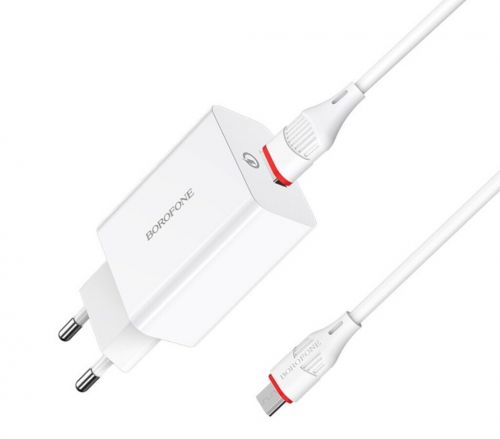 СЗУ USB 3.0A BOROFONE BA21A Long Journey QC3.0 18W кабель Micro белый - оптовая продажа фото 2 СЗУ USB 3.0A BOROFONE BA21A Long Journey QC3.0 18W кабель Micro белый - фото фото 2