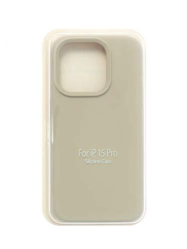 Чехол-накладка для iPhone 15 Pro SILICONE CASE закрытый молочно-белый (10) оптом, в розницу Центр Компаньон