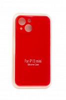 Чехол-накладка для iPhone 13 Mini VEGLAS SILICONE CASE Защита камеры красная (14) - фото