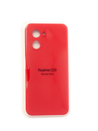 Чехол-накладка для REALME C33 VEGLAS SILICONE CASE закрытый красный (1) - фото