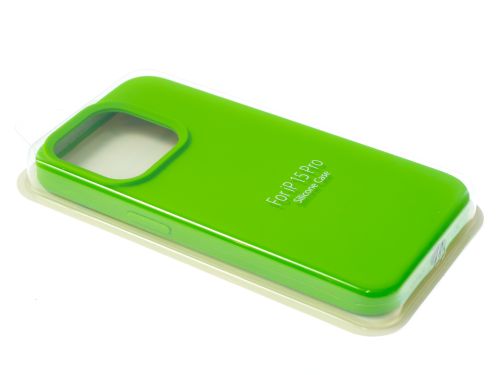 Чехол-накладка для iPhone 15 Pro VEGLAS SILICONE CASE NL закрытый ярко-зеленый (31) оптом, в розницу Центр Компаньон фото 2