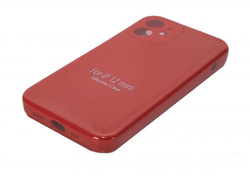 Чехол-накладка для iPhone 12 Mini VEGLAS SILICONE CASE Защита камеры красная (14) - фото фото 2
