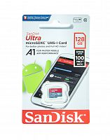 Карта памяти MicroSD 128 Gb Класс 10 SanDisk Ultra Android UHS-I A1 100Mb/s без адаптером - фото