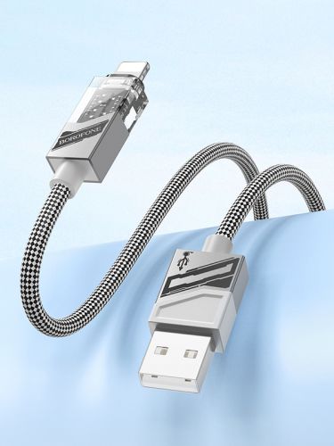 Кабель USB Lightning 8Pin BOROFONE BU42 Octavia 2.4A 1.2м серый оптом, в розницу Центр Компаньон фото 4