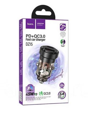 АЗУ TYPE-C HOCO DZ15 3A PD45W QC3.0 черный - оптовая продажа фото 3 АЗУ TYPE-C HOCO DZ15 3A PD45W QC3.0 черный - фото фото 3