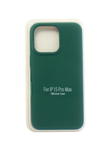 Чехол-накладка для iPhone 15 Pro Max SILICONE CASE закрытый темно-зеленый (49) оптом, в розницу Центр Компаньон