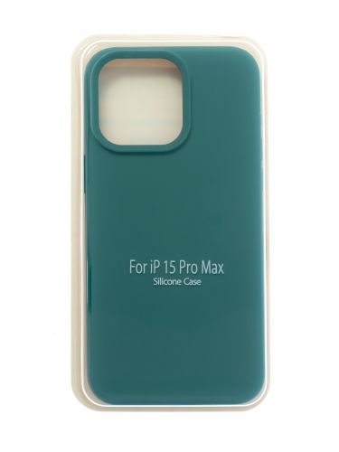 Чехол-накладка для iPhone 15 Pro Max SILICONE CASE закрытый хвойно-зеленый (58) - фото