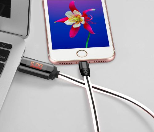 Кабель USB Lightning 8Pin HOCO U29 LED 1м белый оптом, в розницу Центр Компаньон фото 2