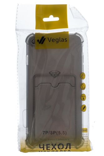 Чехол-накладка для iPhone 7/8 Plus VEGLAS Air Pocket черно-прозрачный оптом, в розницу Центр Компаньон фото 4