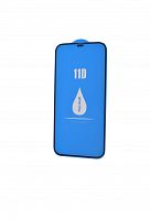 Защитное стекло для iPhone 12 Pro Max 11D FULL GLUE (синяя основа) коробка черный - фото