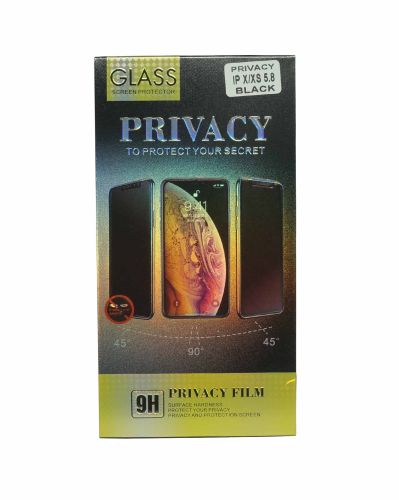 Защитное стекло для iPhone X/XS/11 Pro FULL GLUE ПРИВАТ коробка черный оптом, в розницу Центр Компаньон фото 2