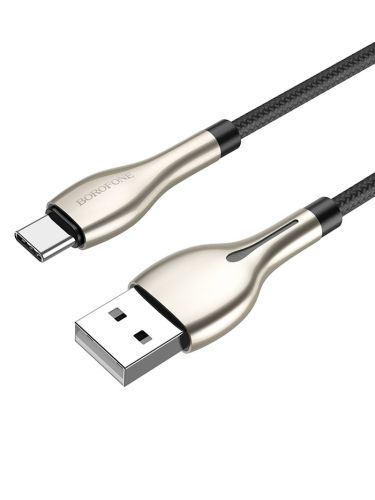 Кабель USB Type-C BOROFONE BU29 Exquisite 2.4A 1.2м черный оптом, в розницу Центр Компаньон фото 2