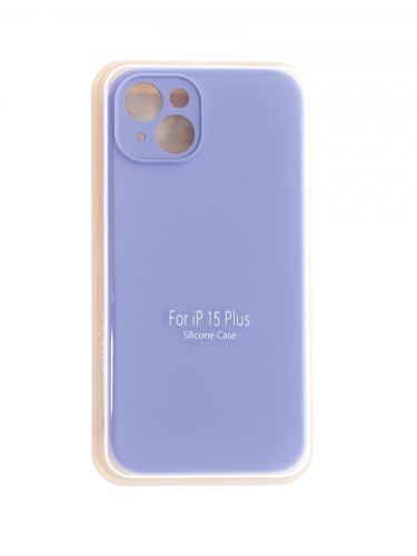 Чехол-накладка для iPhone 15 Plus VEGLAS SILICONE CASE Защита камеры сиреневый (41) - фото