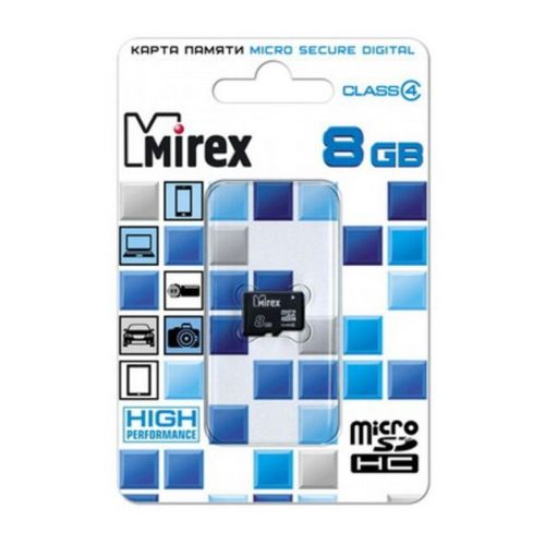 Карта памяти MicroSD 8 Gb Класс 4 Mirex без адаптера - оптовая продажа фото 2 Карта памяти MicroSD 8 Gb Класс 4 Mirex без адаптера - фото фото 2