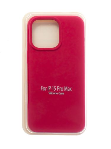 Чехол-накладка для iPhone 15 Pro Max SILICONE CASE закрытый малиновый (36) оптом, в розницу Центр Компаньон