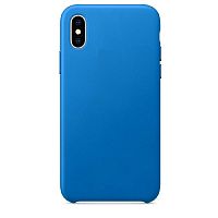Чехол-накладка для iPhone X LEATHER CASE AAA Electric Blue (синий) - фото