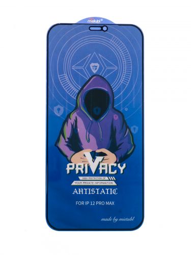 Защитное стекло для iPhone 12 Pro Max Mietubl АНТИШПИОН пакет черный - фото