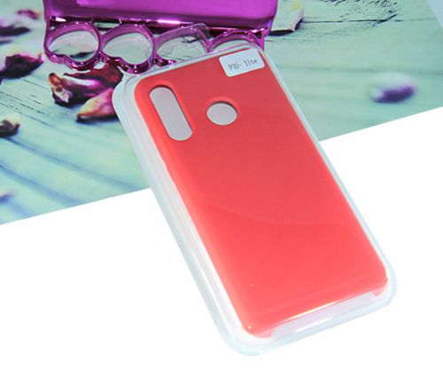 Чехол-накладка для HUAWEI P30 Lite SILICONE CASE NL красный (1)																													 - фото