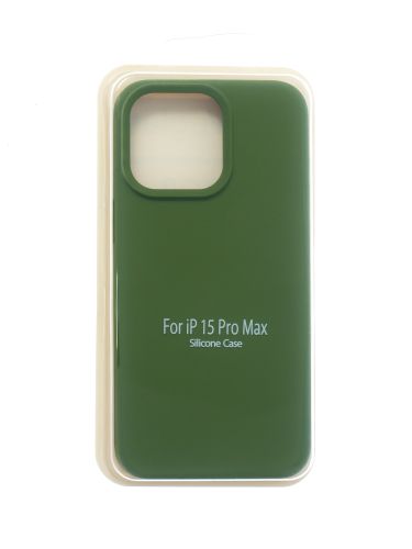 Чехол-накладка для iPhone 15 Pro Max SILICONE CASE закрытый хаки (64) оптом, в розницу Центр Компаньон