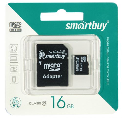 Карта памяти MicroSD 16 Gb Класс 10 Smart Buy адаптер - оптовая продажа фото 2 Карта памяти MicroSD 16 Gb Класс 10 Smart Buy адаптер - фото фото 2