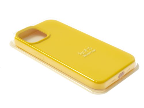 Чехол-накладка для iPhone 15 SILICONE CASE закрытый желтый (4) оптом, в розницу Центр Компаньон фото 2