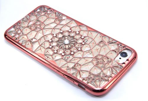 Чехол-накладка для iPhone 7/8/SE OY стразы TPU 001 розовое золото - фото фото 3