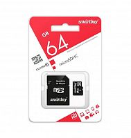 Карта памяти MicroSDХС 64GB Класс 10 Smart Buy UHS-1 адаптер - фото
