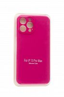 Чехол-накладка для iPhone 13 Pro Max VEGLAS SILICONE CASE Защита камеры малиновый (54) - фото