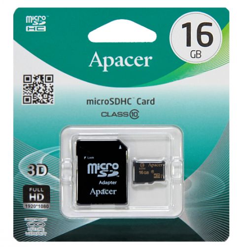 Карта памяти MicroSD 16 Gb Класс 10 Apacer адаптер - оптовая продажа фото 2 Карта памяти MicroSD 16 Gb Класс 10 Apacer адаптер - фото фото 2