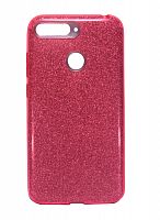 Чехол-накладка для HUAWEI Honor 7A Pro/Y6 Prime 2018 JZZS Shinny 3в1 TPU красная - фото